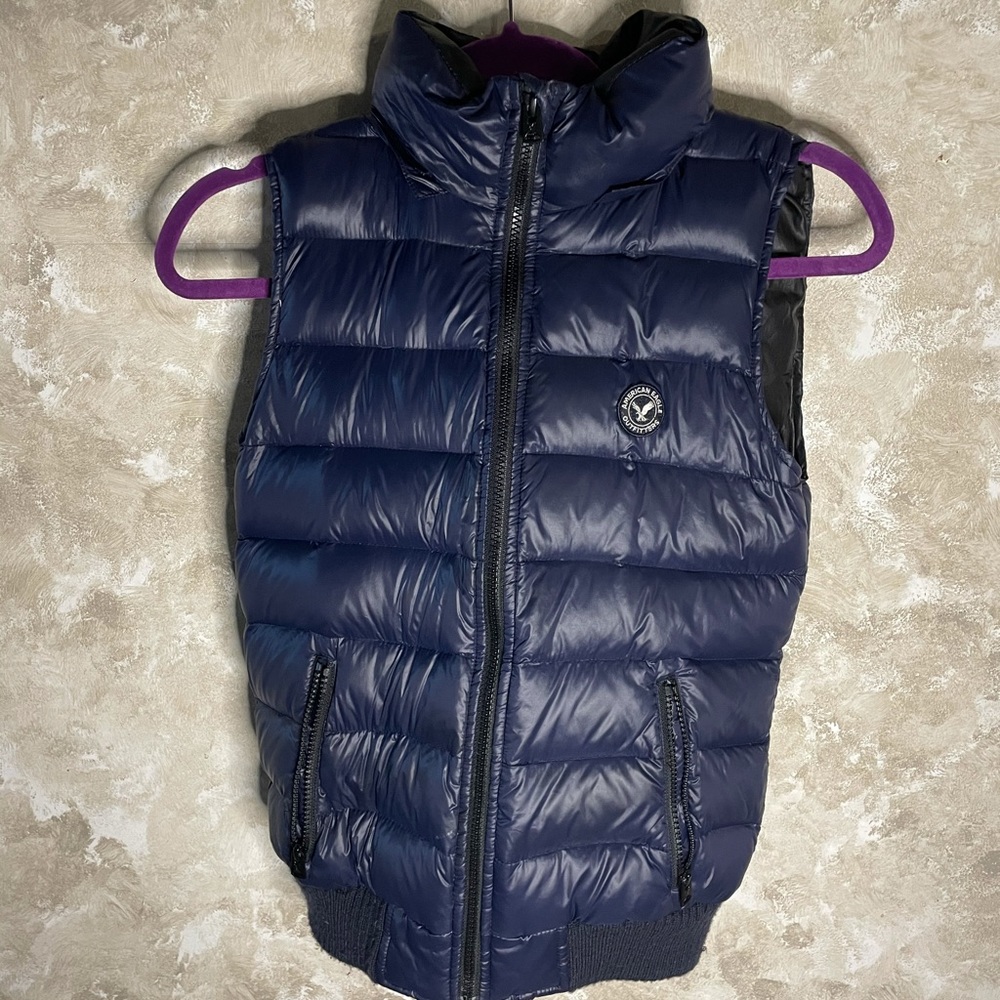 🎄American Eagle Vest with detachable furry hood